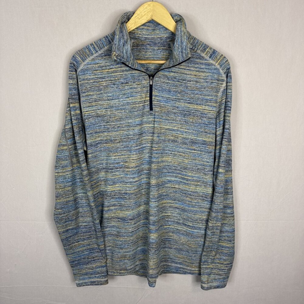 Lululemon Metal Vent Tech‎ Half Zip Space Dye Blue Yellow Men’s Medium